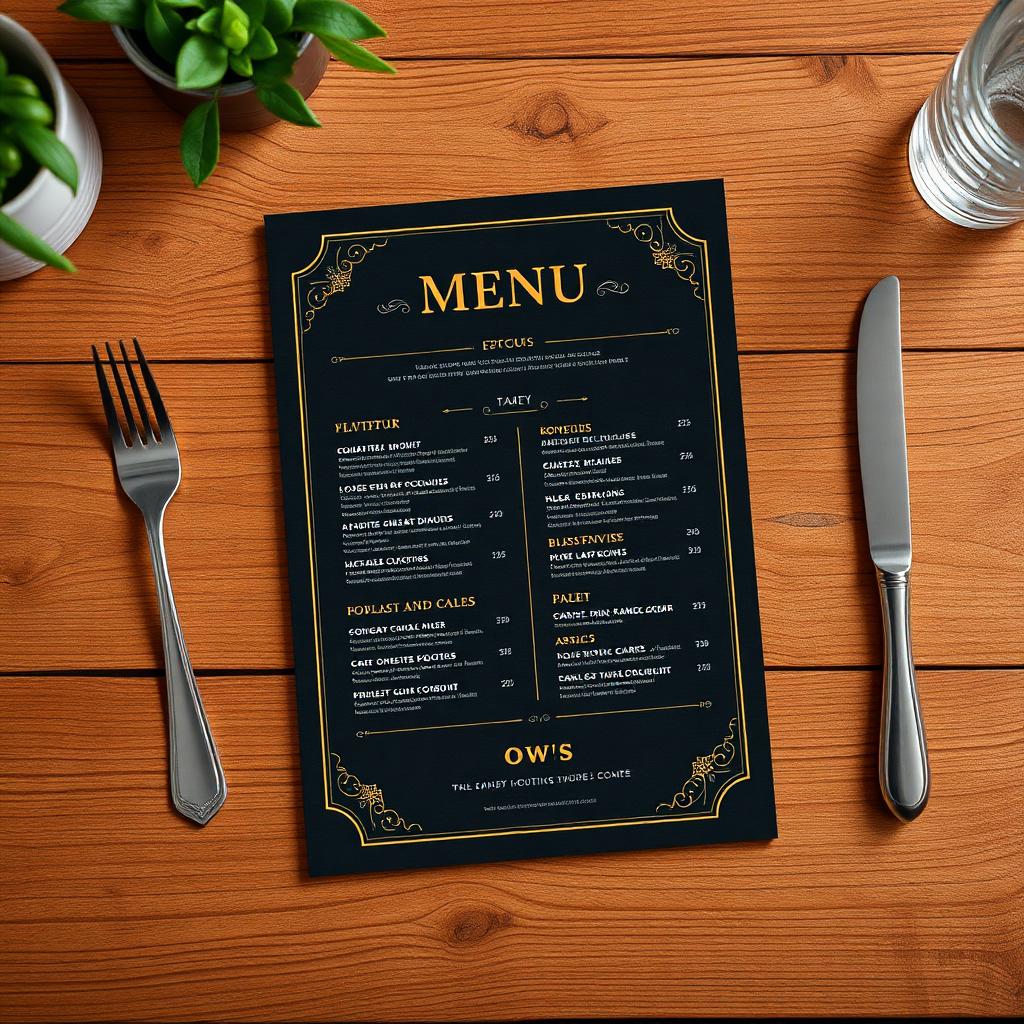 Verde Restaurant Menu Set