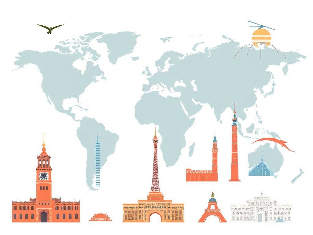 Travel Landmark Icons Art