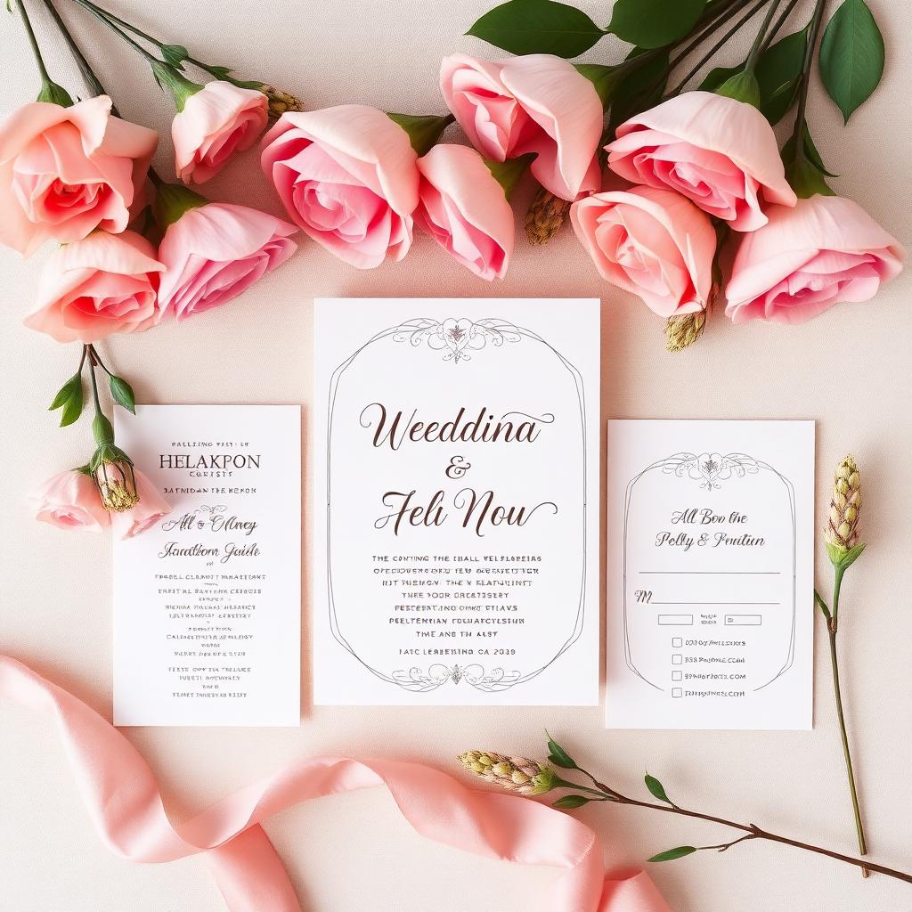 Blush Wedding Invitation Suite