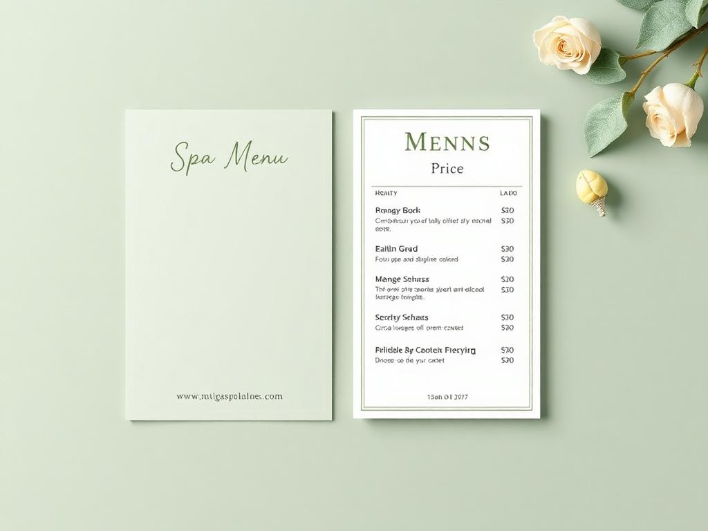 Beauty Salon Menu Card